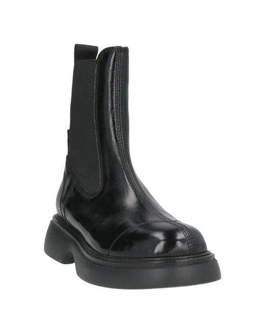 Ganni Black Solid Color Ankle Boots