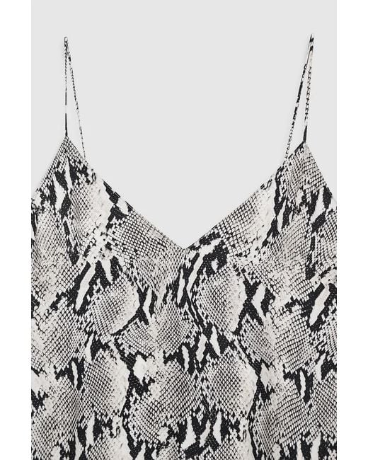 Anine Bing Gray Python V-Neck Top