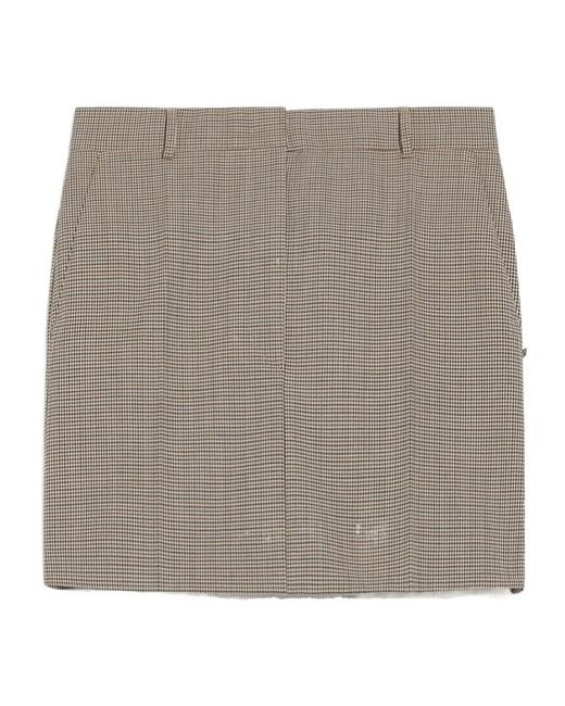 Sportmax Brown Checked Mini Skirt