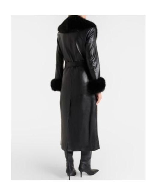 Self-Portrait Black Belted Leather Coat