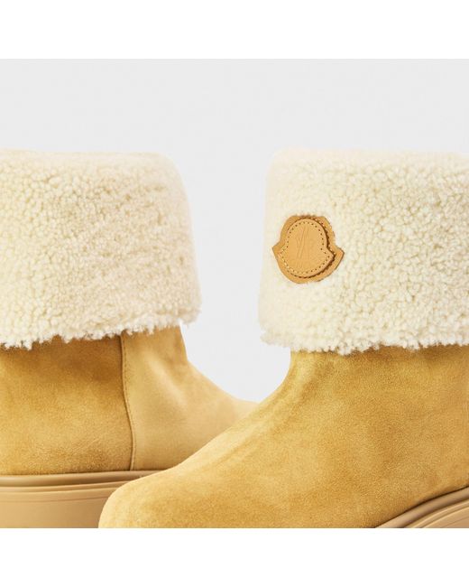 Moncler Natural Solid Color Ankle Boots
