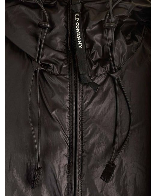 C P Company Black Lens-Detailed Hooded Zip-Up Jacket for men
