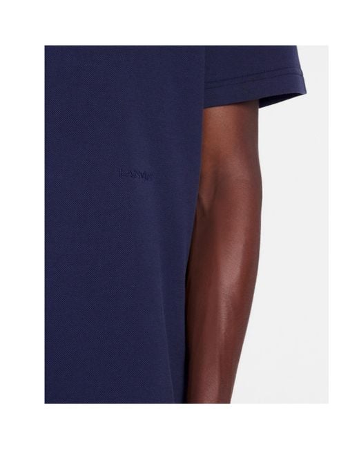 Lanvin Blue Short-Sleeve Cotton Polo Shirt for men