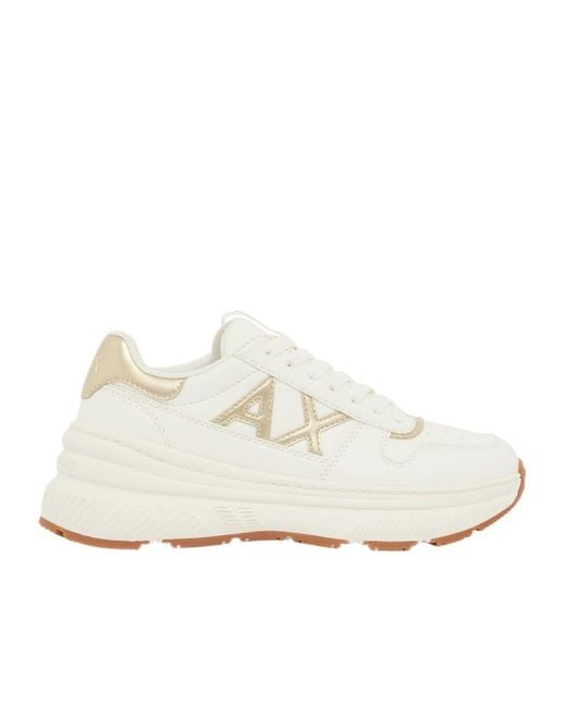 ARMANI EXCHANGE White Sneakers With Metallic Details And Rubber Sole