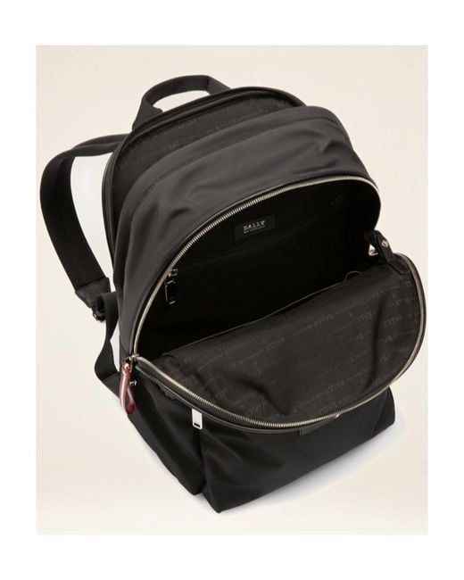 Bally Black Zippered Backpack for men