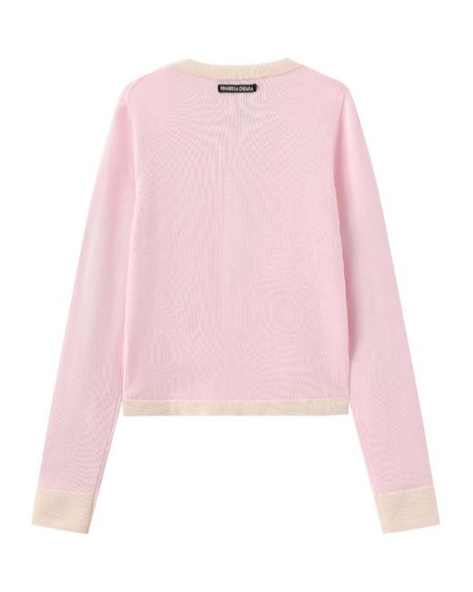 Marissa Chiara Pink Long-Sleeved Knitted Cardigan