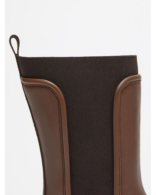Max Mara Brown Leather Ankle Boots
