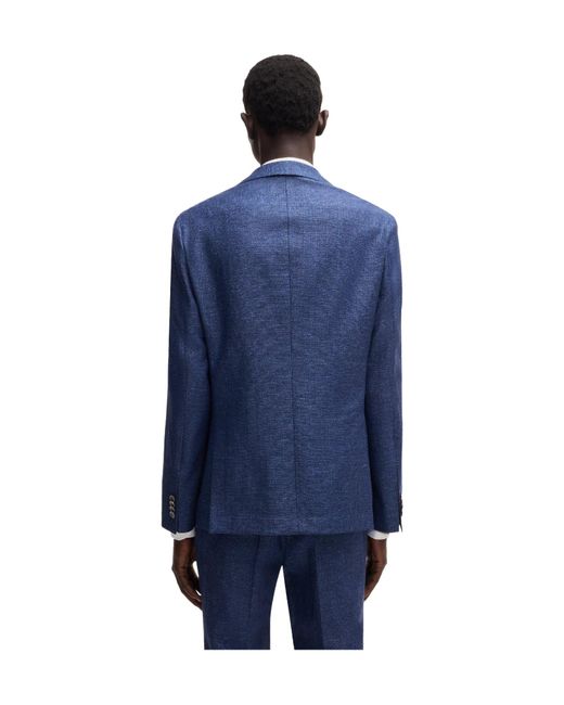 Boss Blue Single-Breasted Blazer for men