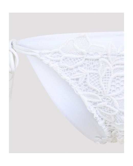 Ermanno Scervino White Lace Triangle Bikini