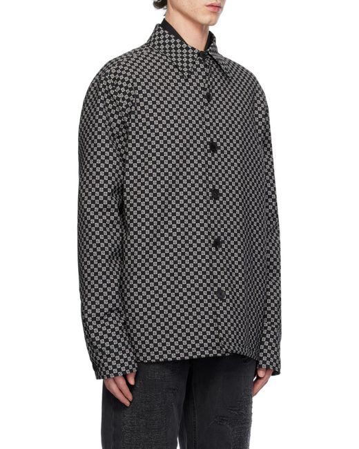 Balmain Gray Monogram Nylon Overshirt for men