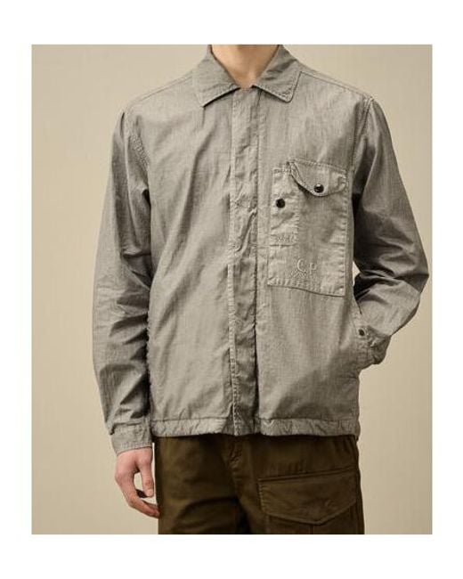 C P Company Green Embroidered-Logo Jacket for men