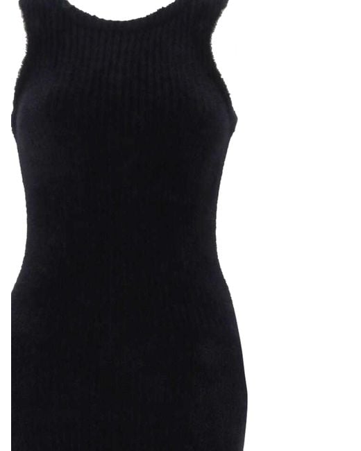 Saint Laurent Black Crewneck Sleeveless Dress
