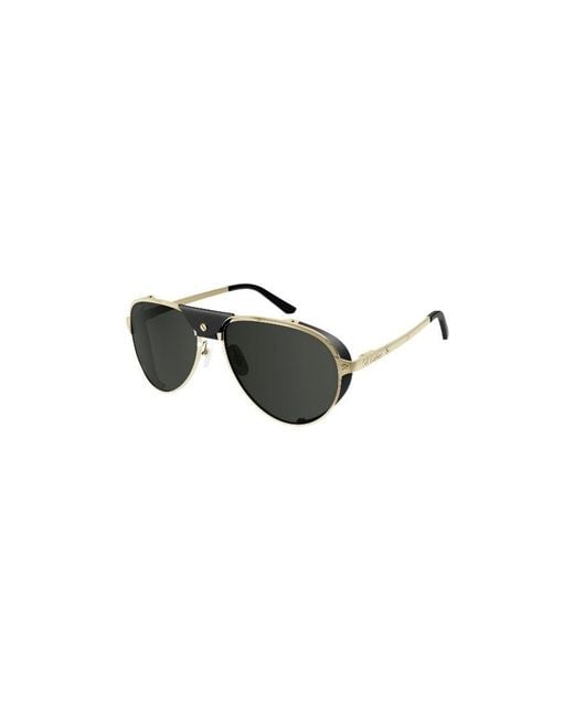 Cartier Black Aviator Frame Sunglasses for men