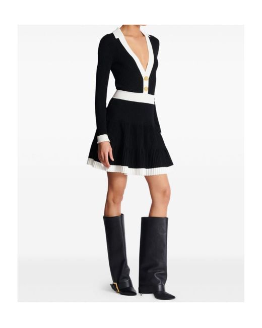 Balmain Black Knitted Mini Dress