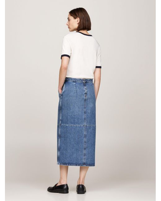 Tommy Hilfiger Blue Logo Denim Skirt