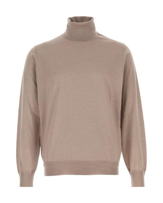 Brunello Cucinelli Brown Turtleneck Sweater for men