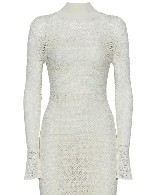 Tom Ford White Open-Knit Maxi Dress