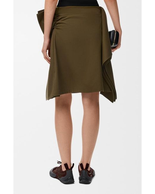 Loewe Green Draped Mini Skirt