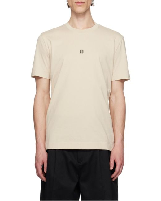 Givenchy Natural 4G Embroidered Crewneck T-Shirt for men