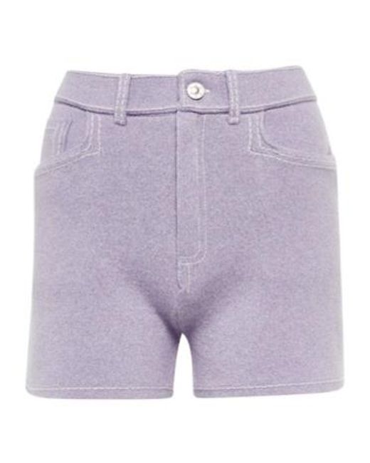 Barrie Purple Cashmere And Cotton Shorts
