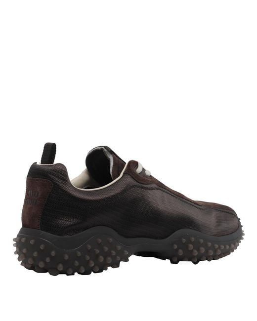Miu Miu Black Lace-Up Sneakers