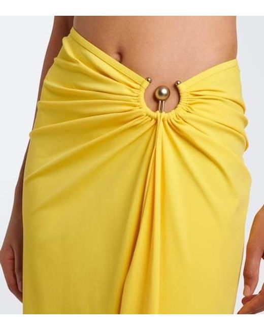 Christopher Esber Yellow Orbit Gathered Maxi Skirt