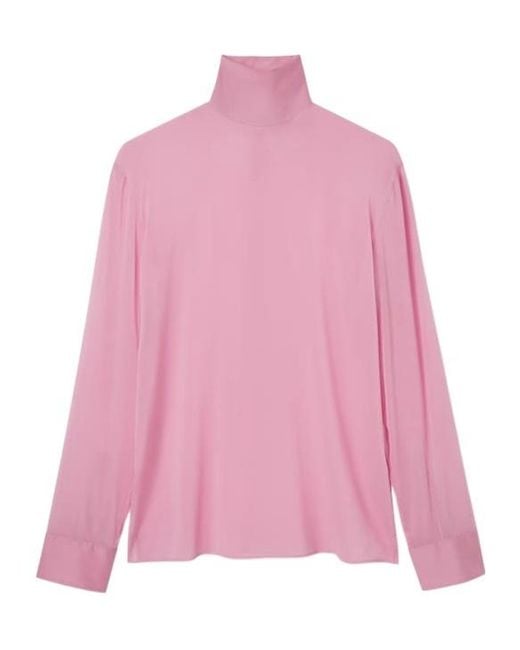 Gucci Pink Stretch Chiffon Shirt for men
