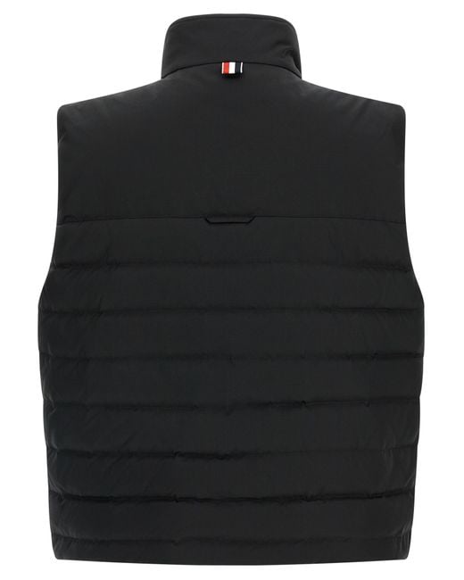 Thom Browne Black Quilted Lightweight Down Fill Vest for men