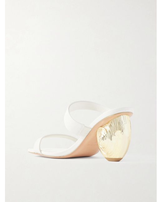 Jonathan Simkhai White Two-Strap Slingback Mules