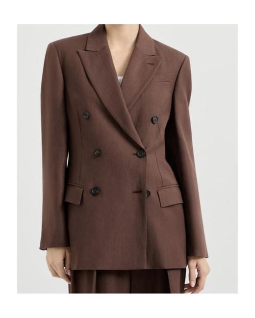 Brunello Cucinelli Brown Double Breasted Blazer