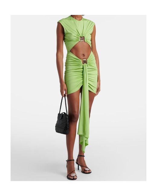 Christopher Esber Green Hollow-Out Mini Dress