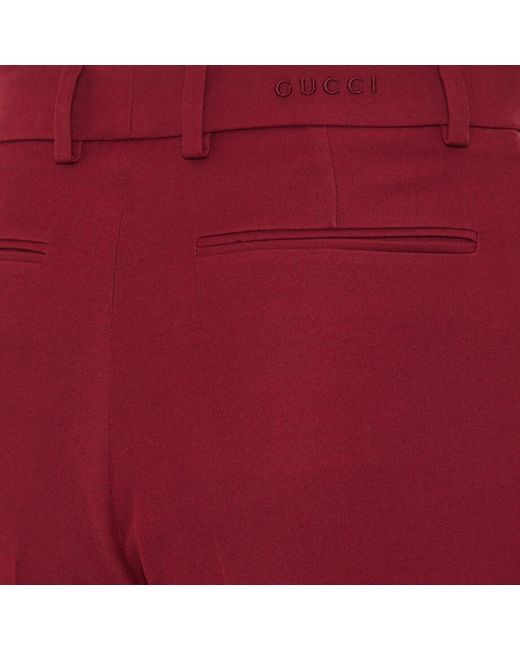 Gucci Logo Embroidered Tailored Trousers