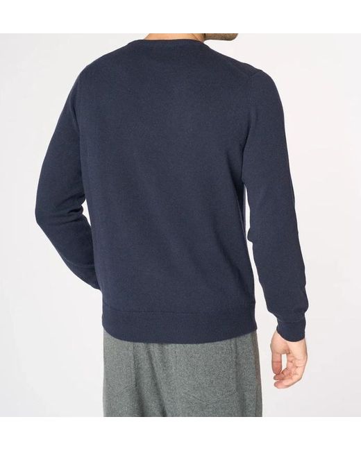 Malo Blue Basic Crewneck Knitwear for men