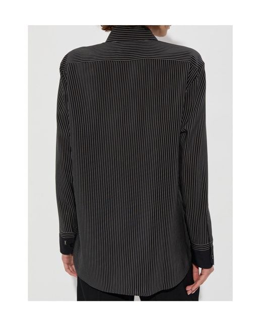 Saint Laurent Black Striped Button-Up Shirt