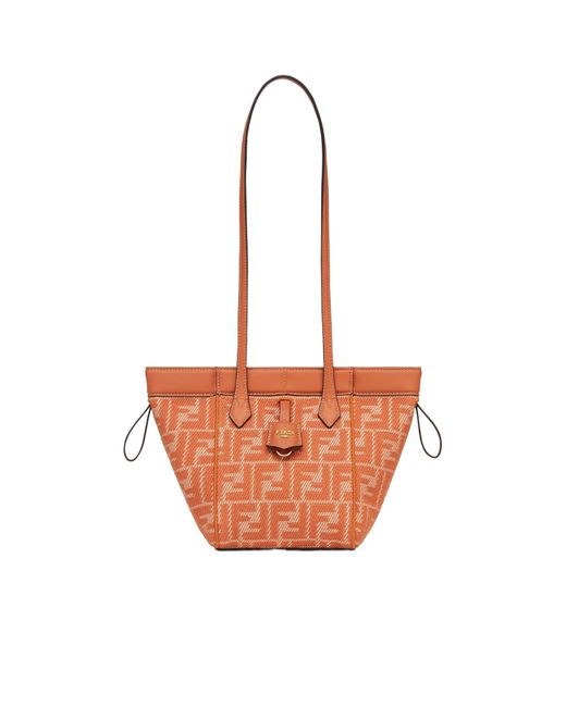 Fendi White Ff Pattern Mini Tote