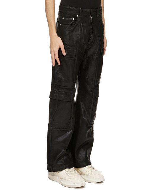 Rick Owens Black Double Cargo Jeans for men