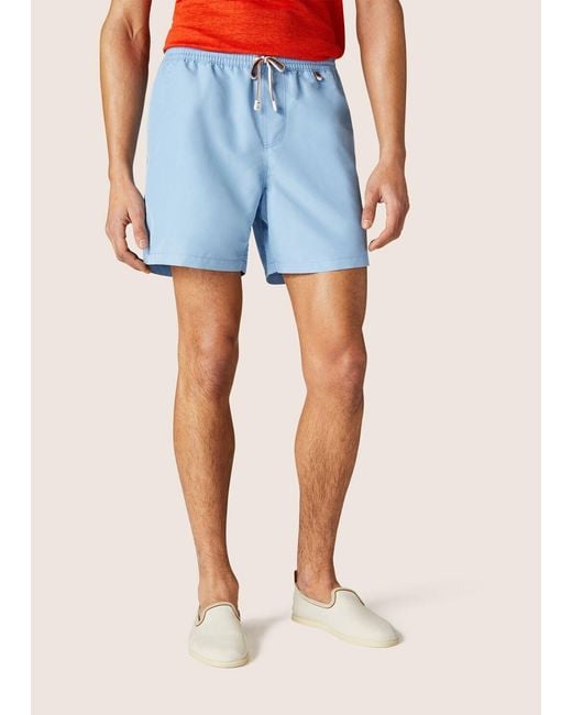 Loro Piana Blue Loose Waist Swimming Trunks for men