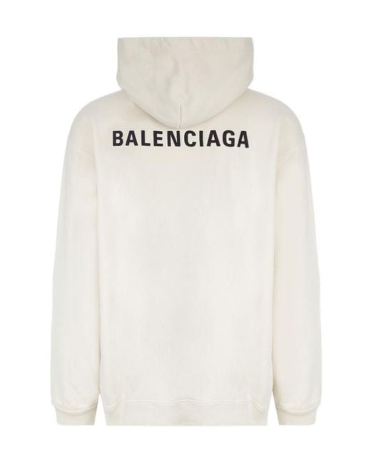 Balenciaga White Oversized Cotton Sweater for men