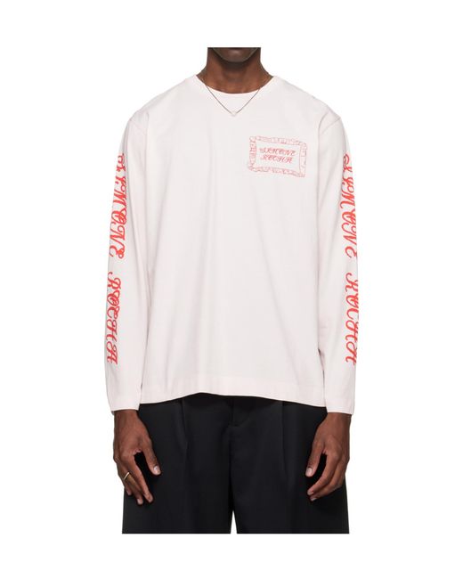 Simone Rocha White Pillowcase Logo-Print Long-Sleeved T-Shirt for men