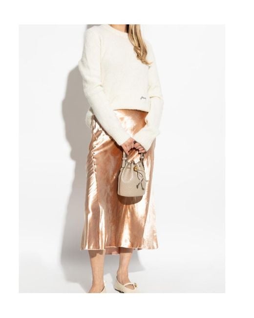 Tory Burch Pink Velvet Midi Skirt