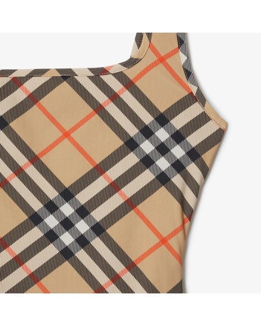 Burberry Multicolor Check Pattern One-Piece Swimsuit