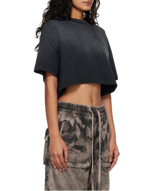 Amiri Blue Logo Detail Cropped Top