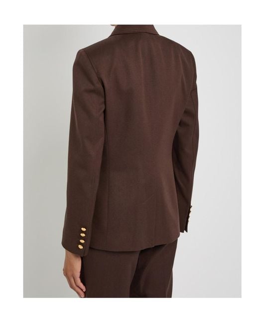 Nili Lotan Brown Wool Long-Sleeved Casual Jacket