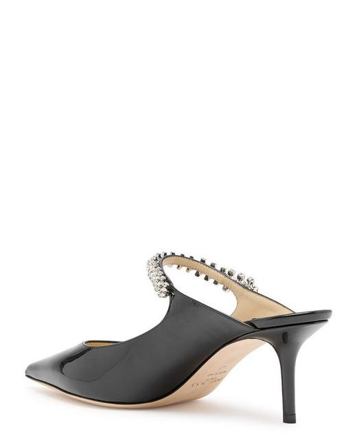 Jimmy Choo Black Bing 65 Embellished Patent Leather Mules