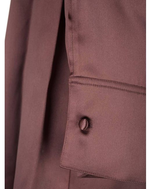 Loulou de Saison Red Oyat Long-Length Satin Shirt