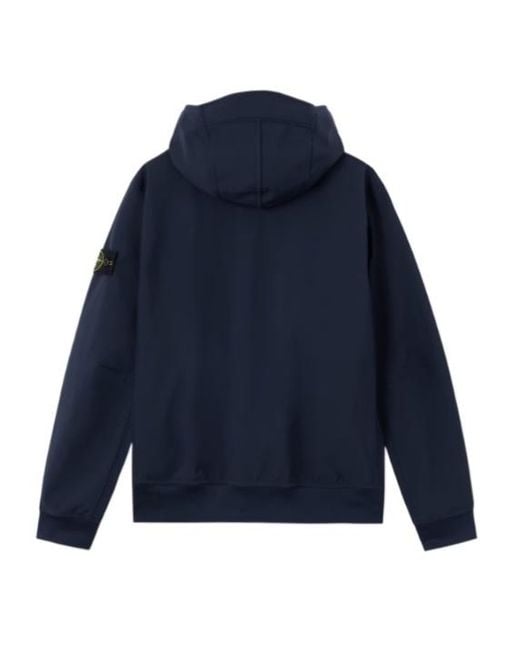 Stone Island Blue Logo Patch Drawstring Jacket for men