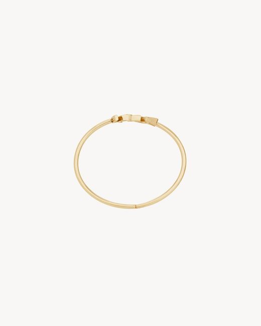Saint Laurent Metallic Cassandre Hinged Bangle
