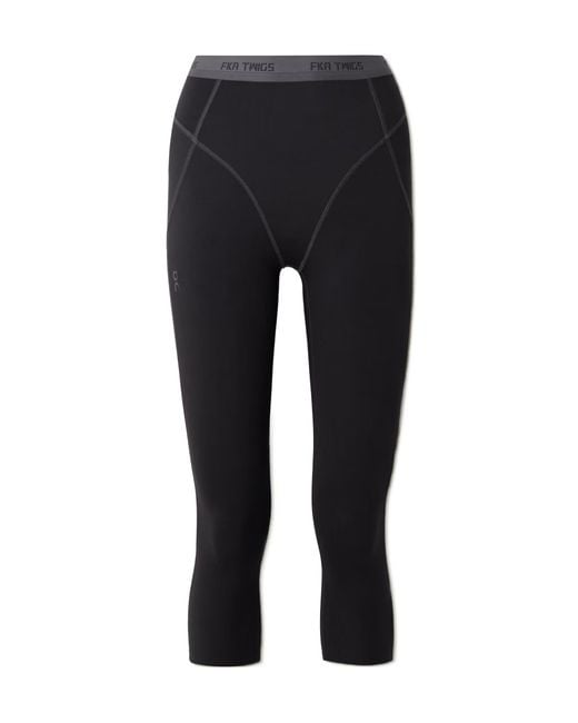 On Shoes Black Studio Stretch Recycled-Jersey Leggings