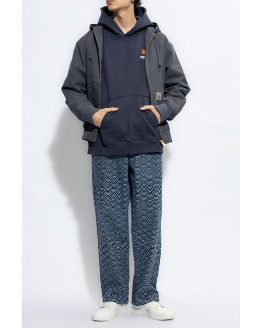 KENZO Blue All-Over Patterned Wide-Leg Jeans for men