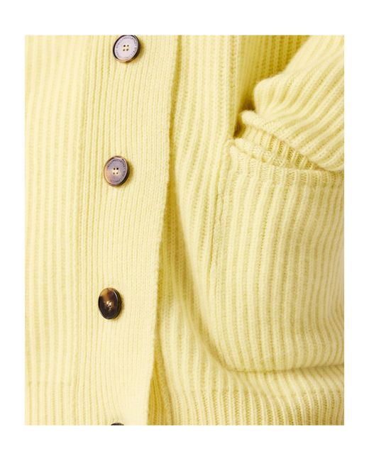 Stella McCartney Yellow Chunky Knit Button-Up Cardigan